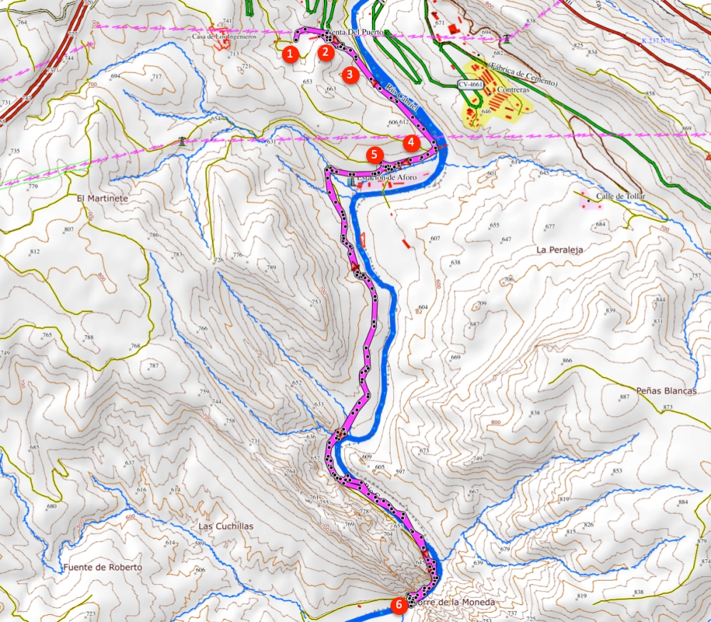 Route Die Cuchillos von Contreras