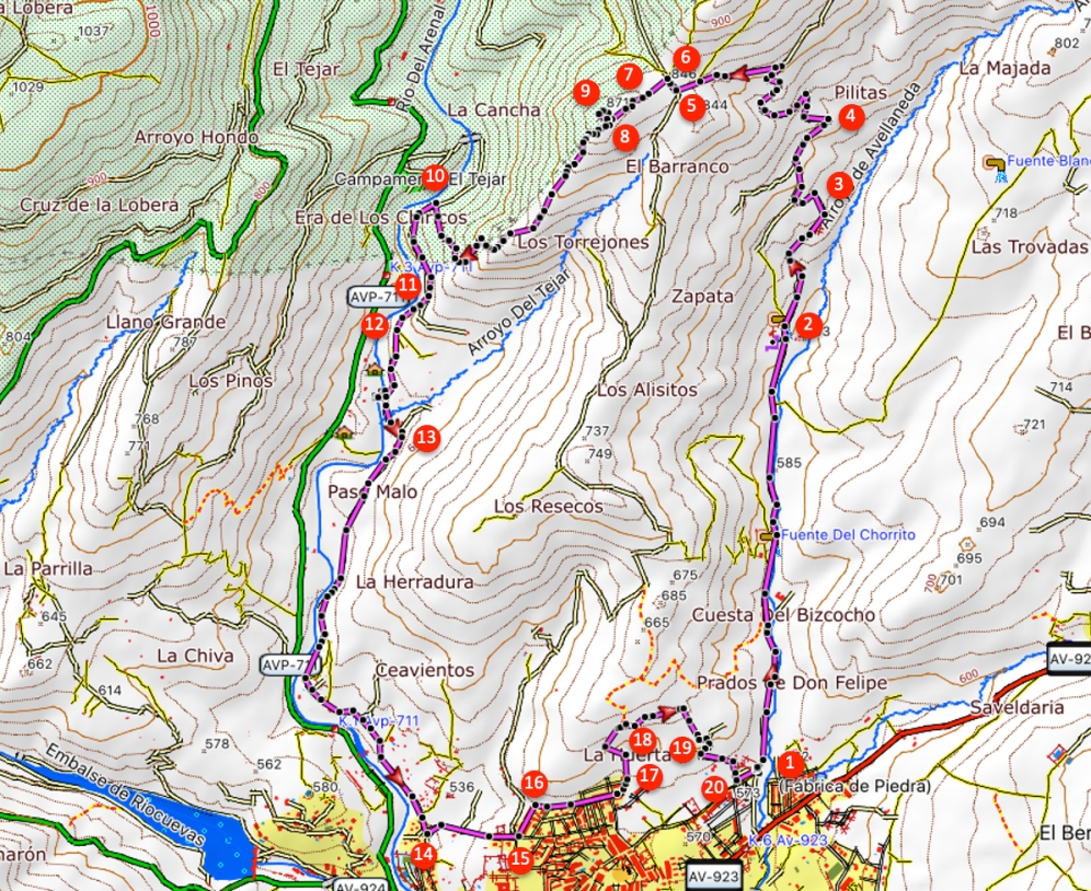 Route Cruz de la Tendera