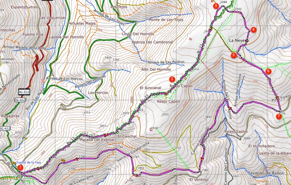 Ruta Reajo Alto y Reajo Bajo