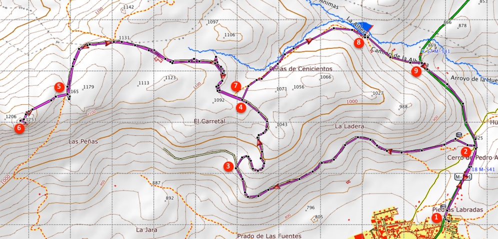 Itinerario Roccia di Cenicientos